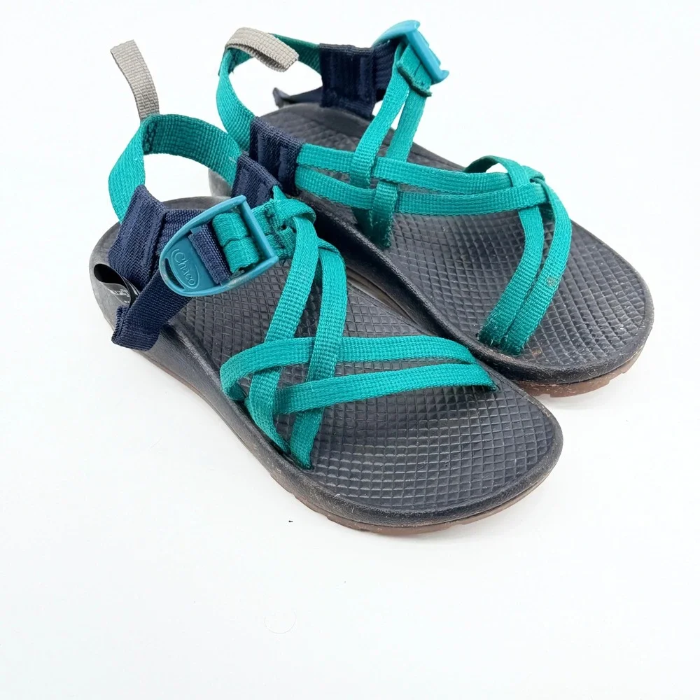 Chaco‎ Kids Z/1 Ecotread Sandals Teal Navy Blue JCH180312 Size 13 Kids